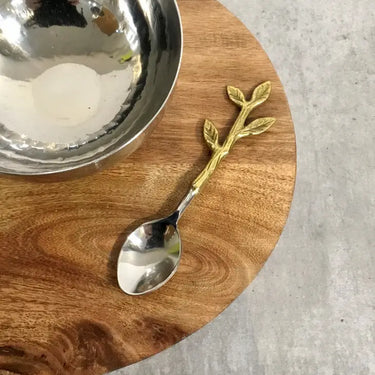 Gold Leaf Dessert Spoon, Set of 4