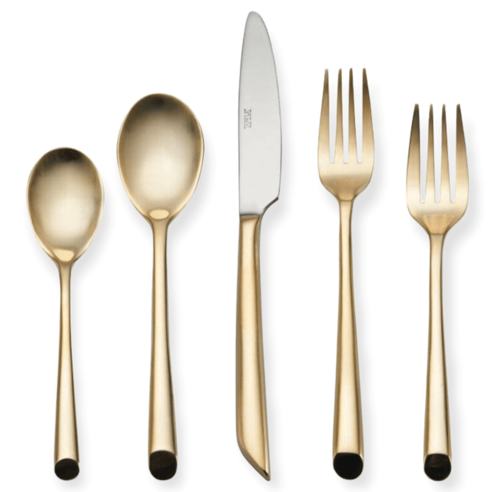 Wave 48-Piece Stainless Steel Flatware Cutlery Set, Gold Plated