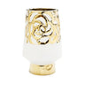 White Vase w/Gold Symmetrical Ring Design