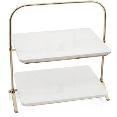 2-Tier Gold Marble Stand/Server