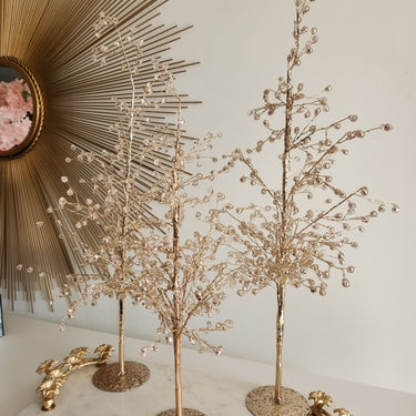 Gold Glittered Crystal Tree