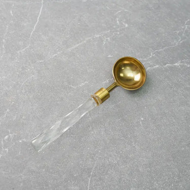 Gold Spoon w/Glass Handle