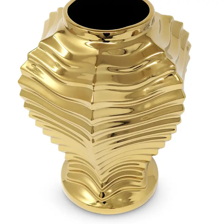Gold Ripple Textured Ginger Jar