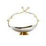 Stainless Steel Basket With Gold Twig Handle