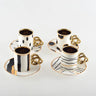White & Gold Coffee Cups & Saucers