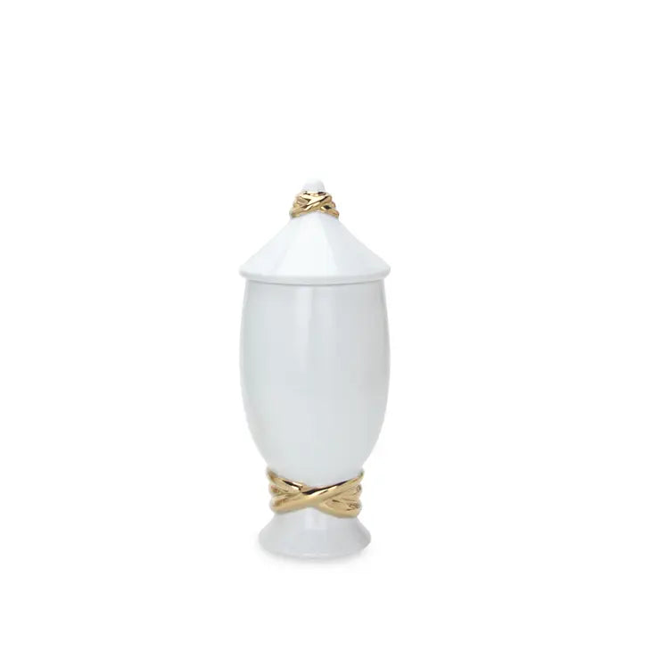 Aura White Ceramic Ginger Jar/Vase