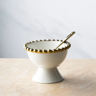Gold Beaded Edged Dessert Bowl Set of 4
