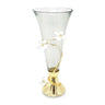 Glass Gold Footed Vase w/Jeweled Jasmine Flower Décor