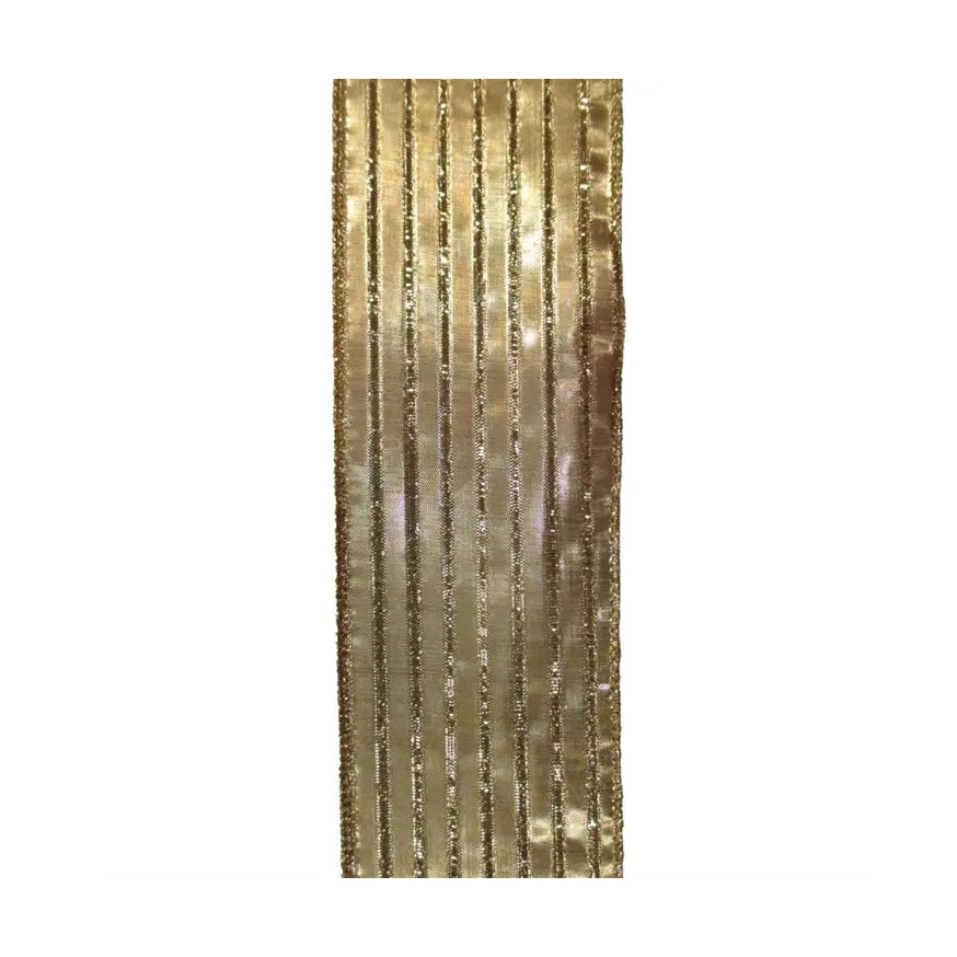 Metallic Gold Stripped Ribbon – Exquisite Designs Home Décor