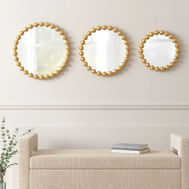 Geneva Gold Round Wall Mirror Set of 3