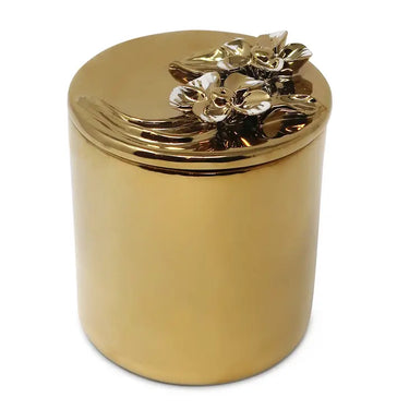 Gold Flower Scented Ceramic Candle Jar