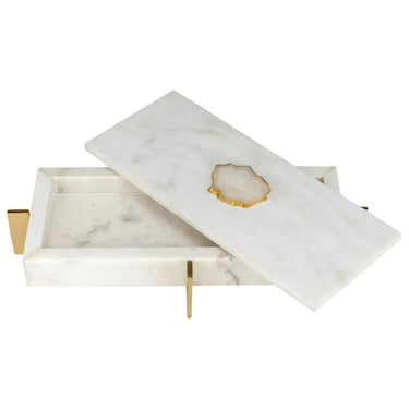 Bradley Decorative Marble Box w/Agate Decor