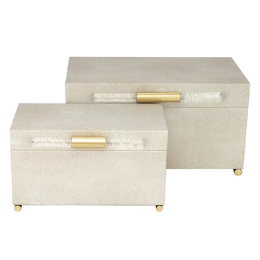 Paisley Beige Decorative Boxes Set of 2