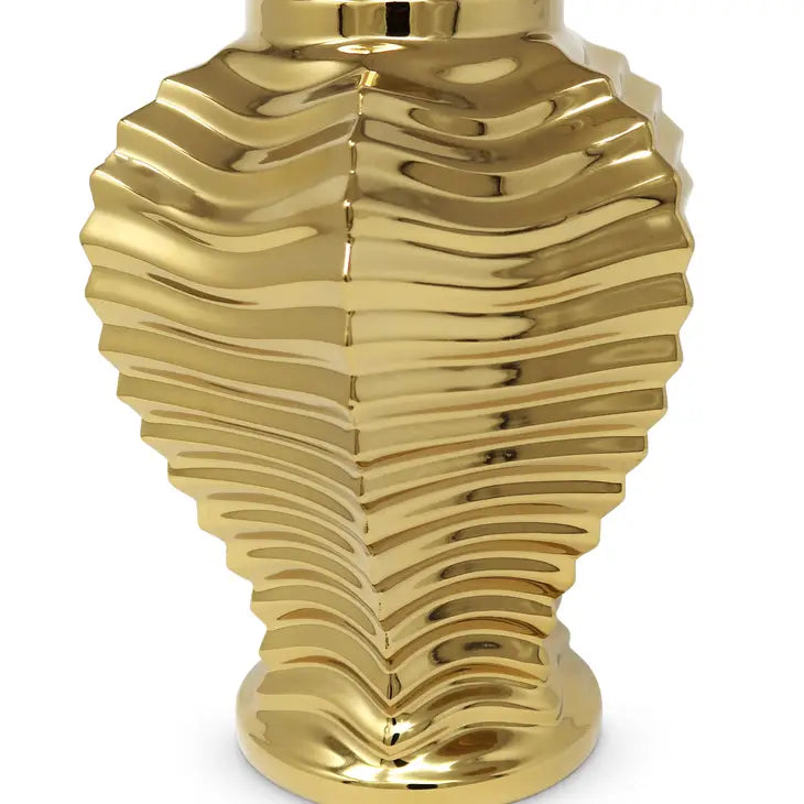 Gold Ripple Textured Ginger Jar