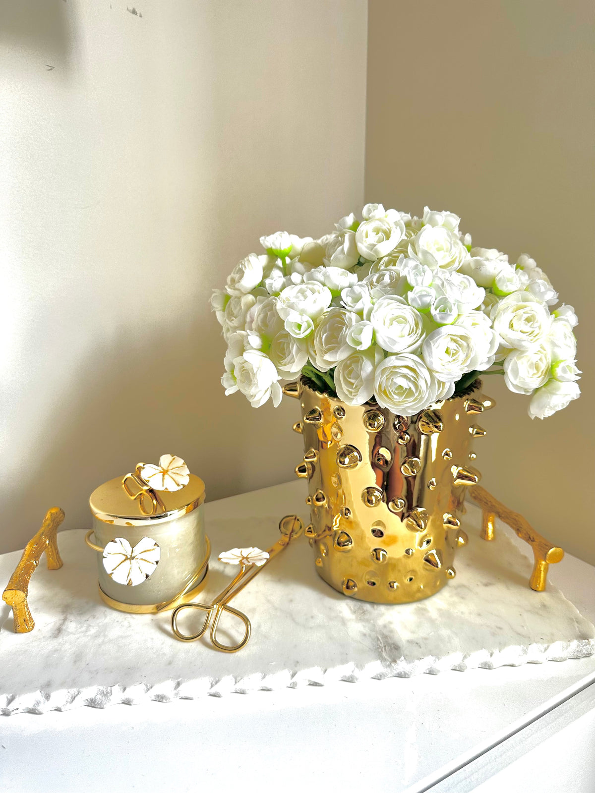 Gold Studded Vase