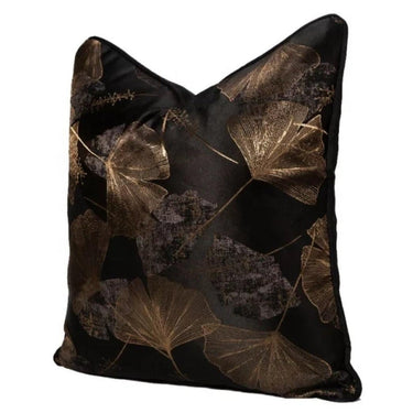 Gold Ginkgo Leaf Throw Pillow - Exquisite Designs Home Décor 