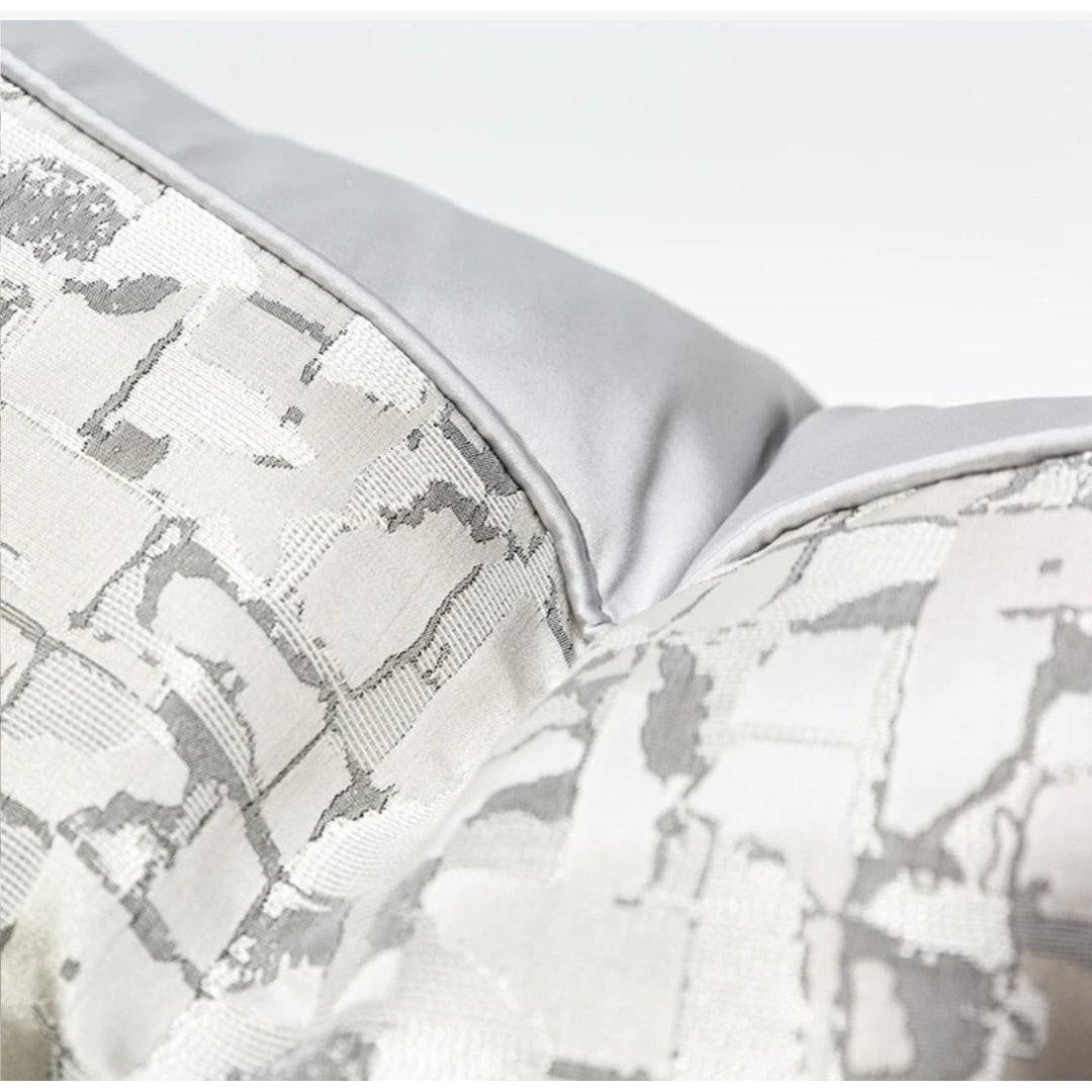 Silver Abstract Throw Pillow - Exquisite Designs Home Décor 