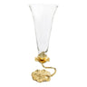 Glass Vase With Gold Lotus Flower Base - Exquisite Designs Home Décor 