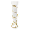 White Vase Insert w/Gold Leaf Holder - Exquisite Designs Home Décor 