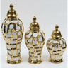 White & Gold Ginger Jar - Exquisite Designs Home Décor 