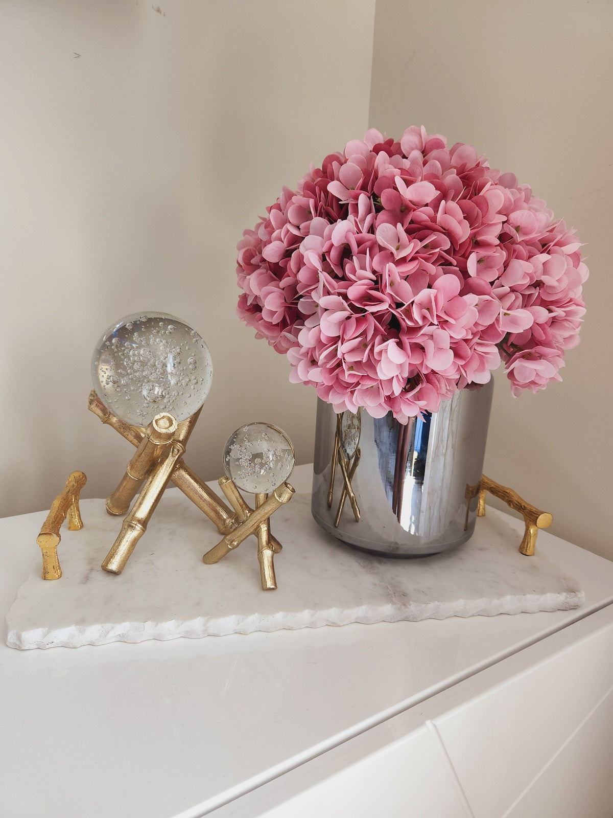 Artificial Silk Hydrangea Bunch - Exquisite Designs Home Décor 