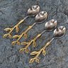 Gold Leaf Dessert Spoon, Set of 4