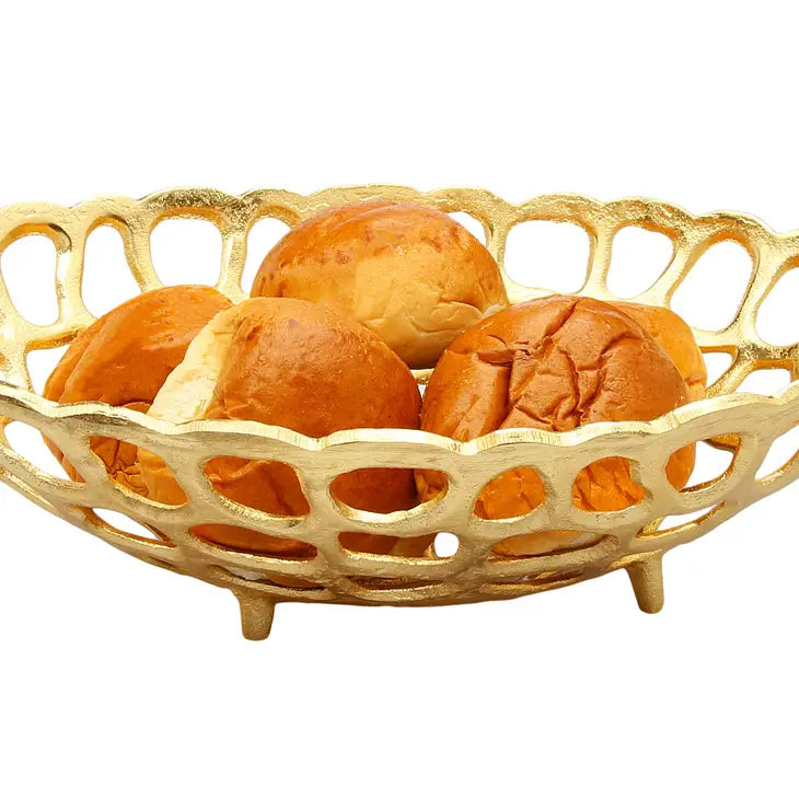 Gold Oval Looped Basket