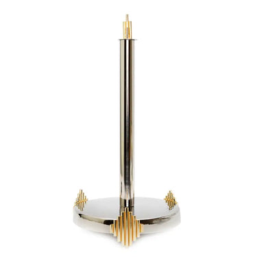 Stainless Steel Paper Towel Holder w/Gold Décor