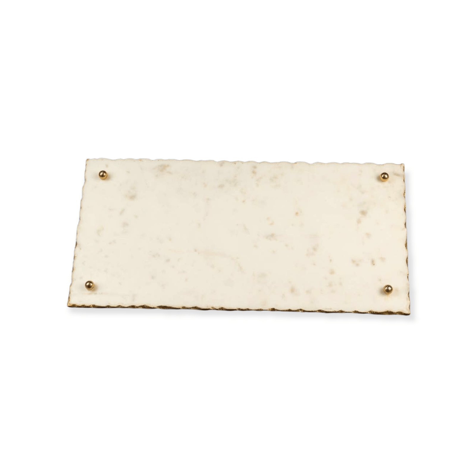 Marble Tray w/Gold Dented Border - Exquisite Designs Home Décor 
