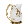 Ceramic Pitcher w/Gold Coral Handle - Exquisite Designs Home Décor 