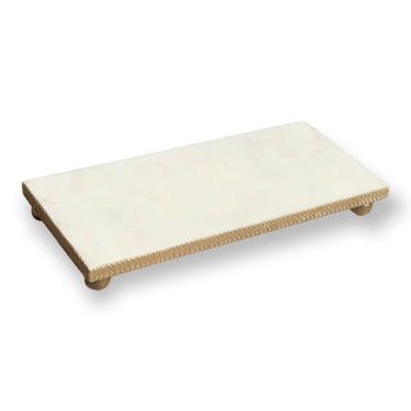 White Marble Tray - Exquisite Designs Home Décor 