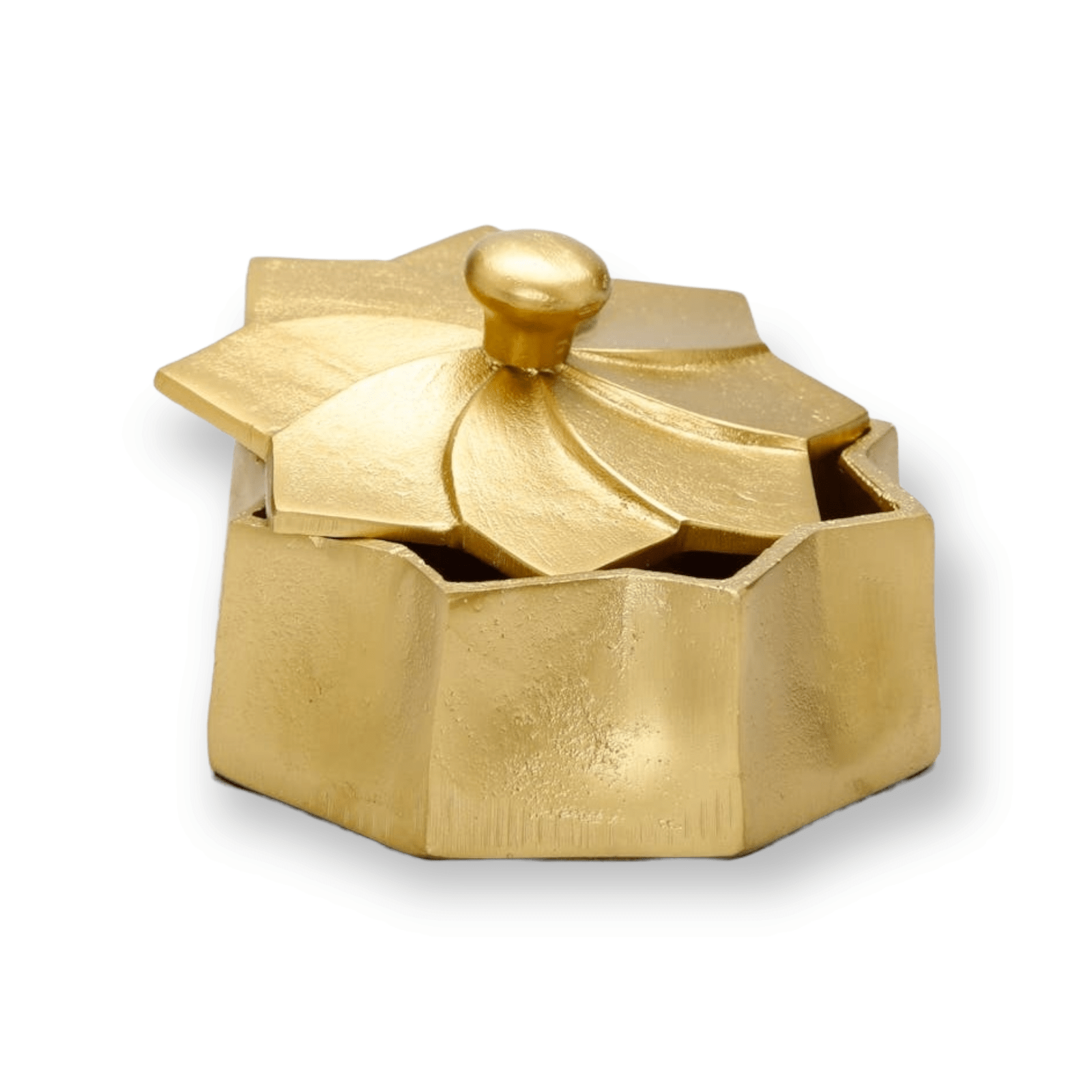 Gold Flower Shaped Decorative Box - Exquisite Designs Home Décor 