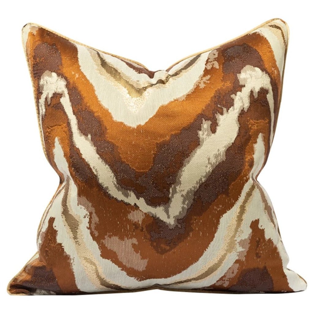 Brown Lava Flow Throw Pillow - Exquisite Designs Home Décor 
