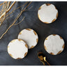 Round Marble Coasters w/Gold Edge Set of 4 - Exquisite Designs Home Décor 