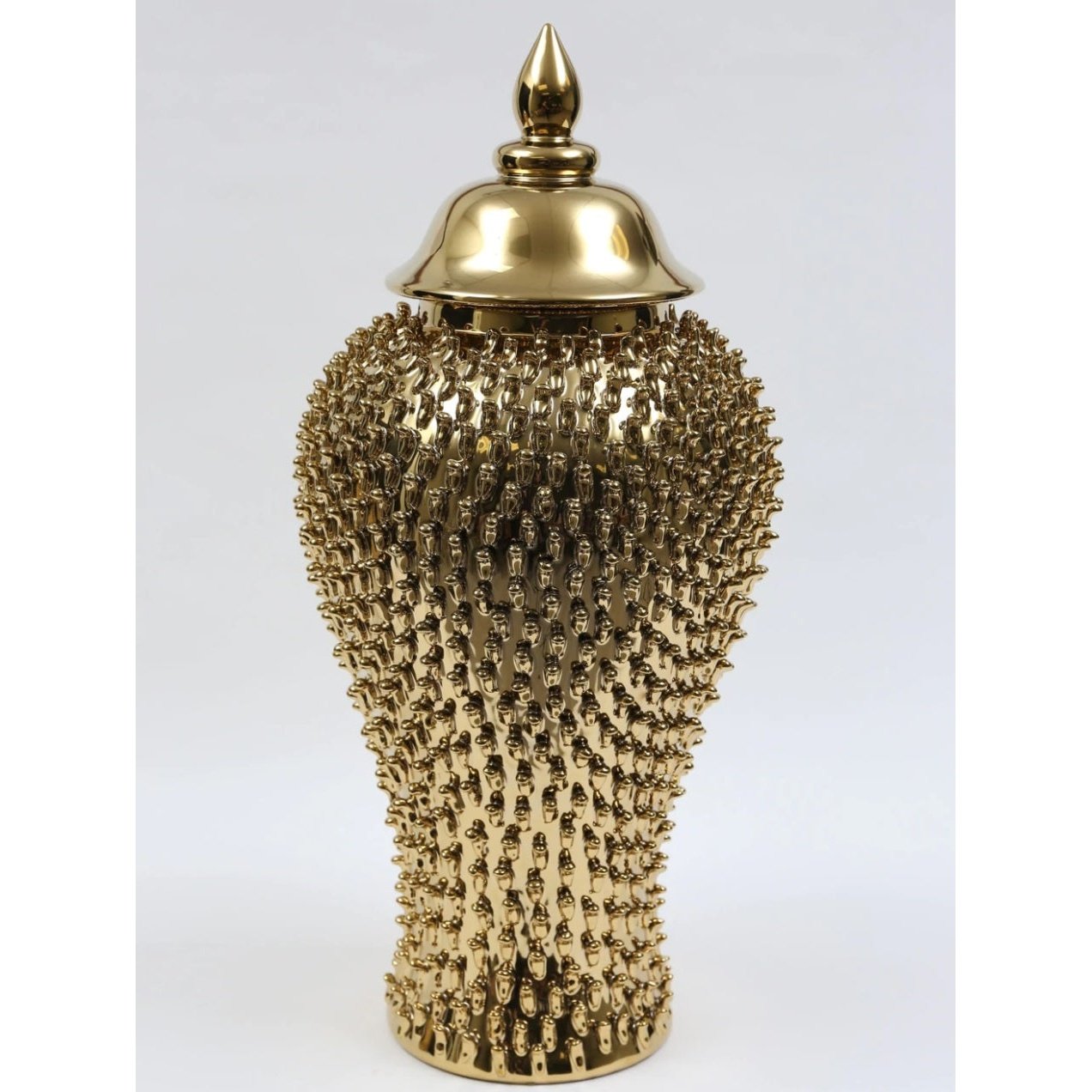 Gold Spiked Ginger Jar - Exquisite Designs Home Décor 