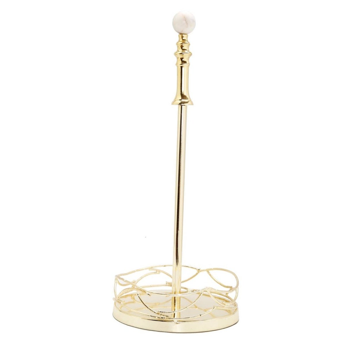 Gold Paper Towel Holder w/ Wired Design - Exquisite Designs Home Décor 