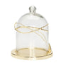 Glass Dome Candle Holder with Gold Twig Design